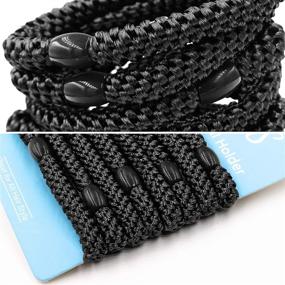 img 1 attached to Hair-loving HOYOLS Black Ponytail Holders: Soft & Stretch Hair Bands for 💇 Heavy Curly Thick Hair - Gentle Hold, No Damage, No Crease! 8pcs (Black)