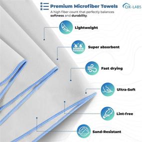 img 2 attached to 🌲 Компактное набор микрофибры для путешествий - 3 размера в одном наборе, быстро сохнущее и быстросохнущее полотенце для кемпинга, тренажерного зала, спорта, ванной - идеально подходит для мужчин, женщин, волос.