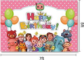 img 3 attached to 🍉 JUXIE Backdrop: Colorful Watermelon Theme Happy Birthday Party Banner - 7x5ft Cartoon Lovely Background Decoration Supplies for Newborns