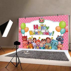 img 1 attached to 🍉 JUXIE Backdrop: Colorful Watermelon Theme Happy Birthday Party Banner - 7x5ft Cartoon Lovely Background Decoration Supplies for Newborns