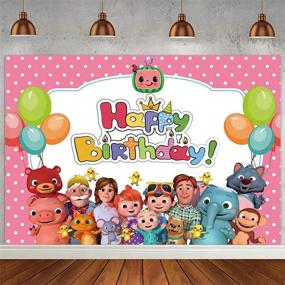 img 2 attached to 🍉 JUXIE Backdrop: Colorful Watermelon Theme Happy Birthday Party Banner - 7x5ft Cartoon Lovely Background Decoration Supplies for Newborns