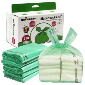 img 4 attached to 👶 Биоразлагаемые пакеты для пеленок (250 штук) с ароматом детской пудры и поглощением запаха карбоната водорода