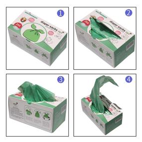 img 3 attached to 👶 Биоразлагаемые пакеты для пеленок (250 штук) с ароматом детской пудры и поглощением запаха карбоната водорода
