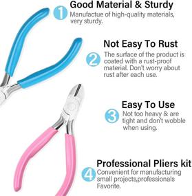 img 1 attached to 🛠️ Versatile 5-Pack Jewelry Pliers Set for Crafting, Repair, and Jewelry Making – Needle Nose, Round Nose, Chain Nose, Bent Nose, and Zipper Pliers Included!