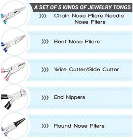 img 3 attached to 🛠️ Versatile 5-Pack Jewelry Pliers Set for Crafting, Repair, and Jewelry Making – Needle Nose, Round Nose, Chain Nose, Bent Nose, and Zipper Pliers Included!