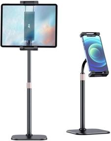 img 4 attached to 📱 AHK Tablet Stand Holder - Adjustable Angle & Height Tablet and Phone Stand for Desk - Thick Case-Friendly iPad Holder Stand Compatible with (4.7-12.9") iPad, iPad Pro 12.9, Air Mini 4, iPhone, Kindle, Switch