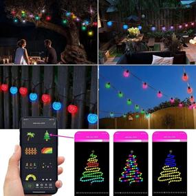 img 1 attached to 🎉 23FT Bluetooth Multicolored G40 Patio Lights with 25 LED Shatterproof Bulbs and Remote, Music Sync and App Controlled – Smart Outdoor String Lights for Christmas, Indoor Party, Wedding, Yard Decorations