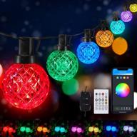 🎉 23ft bluetooth multicolored g40 patio lights with 25 led shatterproof bulbs and remote, music sync and app controlled – smart outdoor string lights for christmas, indoor party, wedding, yard decorations logo