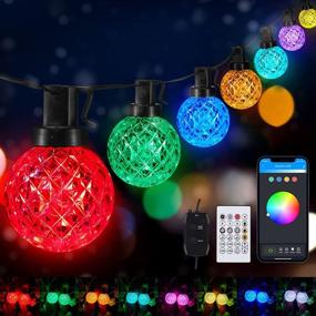 img 4 attached to 🎉 23FT Bluetooth Multicolored G40 Patio Lights with 25 LED Shatterproof Bulbs and Remote, Music Sync and App Controlled – Smart Outdoor String Lights for Christmas, Indoor Party, Wedding, Yard Decorations