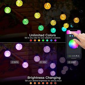 img 2 attached to 🎉 23FT Bluetooth Multicolored G40 Patio Lights with 25 LED Shatterproof Bulbs and Remote, Music Sync and App Controlled – Smart Outdoor String Lights for Christmas, Indoor Party, Wedding, Yard Decorations