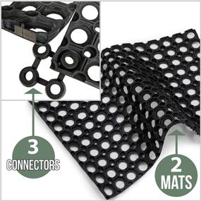 img 3 attached to 🔹 Anti-Fatigue Drainage Floor Mat Set - SafetyCare Interlocking Rubber - 24 x 16 inches - Pack of 2 Mats.