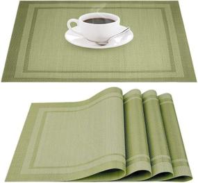 img 4 attached to 🔥 IHUIXINHE Placemats: Resistant to Heat, Non-Slip, and Stain-Proof