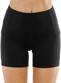 img 3 attached to 🏋️ The GYM PEOPLE High Waist Yoga Shorts: Tummy Control Fitness & Athletic Running Shorts with Pockets