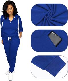 img 1 attached to 👚 FANDEE Two Piece Outfits: Stylish Track Suits with Zipper Hoodie and Pockets for Casual Women