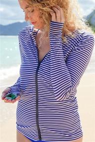 img 1 attached to 👚 SwimZip Long Sleeve Zip Rash Guard Swim Shirt for Women: SPF 50+ Protection