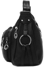 img 3 attached to 👜 Минтегра Женская Кожаная Сумка-Кроссбоди - Легкая Плечевая Кошелек с Удобным Кармашком