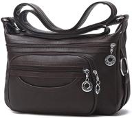 👜 mintegra women's leather crossbody bag - lightweight shoulder purse with handy pocketbook logo