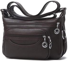 img 4 attached to 👜 Минтегра Женская Кожаная Сумка-Кроссбоди - Легкая Плечевая Кошелек с Удобным Кармашком