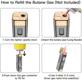 img 2 attached to Refillable Butane Torch Lighters with 4 Jets and Punch - Quad Flame Lighter Gas Fluid Torch (Butane NOT Included)