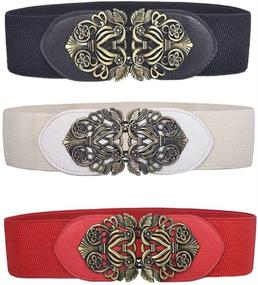 img 4 attached to Swtddy Vintage Elastic Stretch Waistband Women's Accessories in Belts