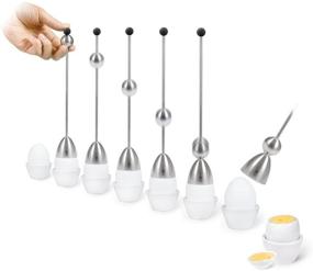 img 2 attached to 🥚 The Authentic Clack Egg Opener - High-Quality Stainless Steel Egg Topper - German Engineered Egg Accessories (Silicone Top in Black)