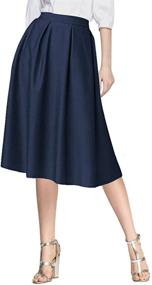 img 2 attached to Urban CoCo Womens Flared Pleated Women's Clothing for Skirts