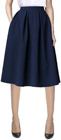 img 4 attached to Urban CoCo Womens Flared Pleated Women's Clothing for Skirts