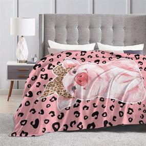 img 1 attached to 🐷 Cute Pig Cozy Soft Flannel Blanket - Luxury Fleece Bed Throw - Lightweight for Sofa Chair & Bed in Living Room 50"X40