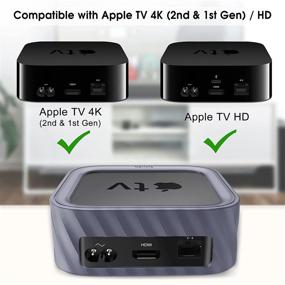 img 3 attached to SITHON Silicone Case for Apple TV 4K (2nd &amp; 1st Gen) / Apple TV HD, Lightweight Shockproof Anti Slip Protective Cover for Apple TV 4K 2021 / HD 4th Gen, Lavender Gray