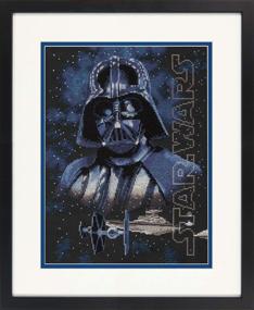 img 1 attached to 🌟 Dimensions Star Wars Darth Vader Cross Stitch Kit: Black 14 Count Aida, 9" x 12" - Bring the Dark Side to Life with this Detailed Stitching Project