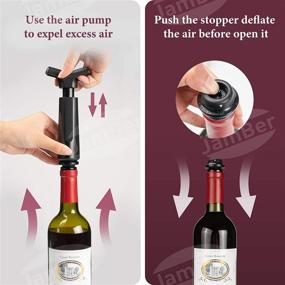 img 3 attached to 🍷 JamBer Wine Bottle Stoppers: Wine Saver Vacuum Pump with 6 Stoppers - Preserve Wine with Time Scale Record - Gift for Wine Lovers