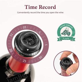 img 1 attached to 🍷 JamBer Wine Bottle Stoppers: Wine Saver Vacuum Pump with 6 Stoppers - Preserve Wine with Time Scale Record - Gift for Wine Lovers