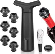 🍷 jamber wine bottle stoppers: wine saver vacuum pump with 6 stoppers - preserve wine with time scale record - gift for wine lovers логотип