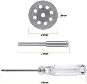 img 3 attached to Set of 20 Diamond Cutting Wheels (22mm) with 4 Mandrels (3mm) and 2 Cross Crystal Screwdrivers for Dremel Rotary Tools