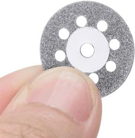 img 1 attached to Set of 20 Diamond Cutting Wheels (22mm) with 4 Mandrels (3mm) and 2 Cross Crystal Screwdrivers for Dremel Rotary Tools