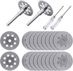 img 4 attached to Set of 20 Diamond Cutting Wheels (22mm) with 4 Mandrels (3mm) and 2 Cross Crystal Screwdrivers for Dremel Rotary Tools