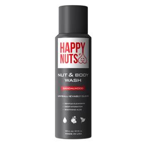 img 4 attached to 🌿 Natural Men's Sandalwood Body Wash by Happy Nuts - Enriching Nut-based Shower Gel