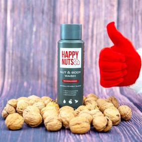 img 1 attached to 🌿 Natural Men's Sandalwood Body Wash by Happy Nuts - Enriching Nut-based Shower Gel