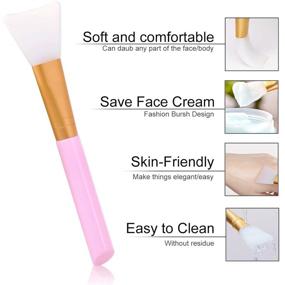 img 3 attached to 🌸 White Akstore 3PCS Silicone Face Mask Brush: Effective Tool for Smooth Facial Mud Mask Application, Body Lotion, and Body Butter