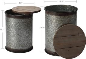 img 1 attached to Storage Ottoman Farmhouse Antique Galvanized Furniture in Accent Furniture