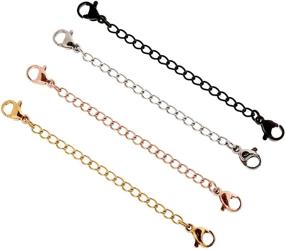 img 1 attached to TecUnite Stainless Steel Necklace Bracelet Extenders - 16 Piece Chain Sets for DIY Jewelry Making in 4 Colors and 4 Sizes