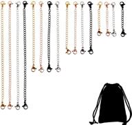 tecunite stainless steel necklace bracelet extenders - 16 piece chain sets for diy jewelry making in 4 colors and 4 sizes logo