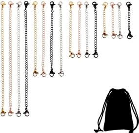 img 4 attached to TecUnite Stainless Steel Necklace Bracelet Extenders - 16 Piece Chain Sets for DIY Jewelry Making in 4 Colors and 4 Sizes