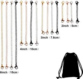 img 3 attached to TecUnite Stainless Steel Necklace Bracelet Extenders - 16 Piece Chain Sets for DIY Jewelry Making in 4 Colors and 4 Sizes