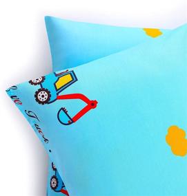 img 3 attached to 🐻 Joyching Toddler Pillowcases - 2 Pack, 100% 600TC Egyptian Cotton, Soft & Breathable Blue Excavator Pillow Cover (13 x 18 inches) - Ideal for Infant Size Pillows