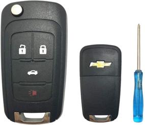 img 2 attached to Replacement Flip Folding Key Fob Case Cover Fit For 2010 2011 2012 2013 2014 Chevy Chevrolet Camaro Cruze Malibu Equinox Sonic Impala Remote Key Fob Shell OHT01060512