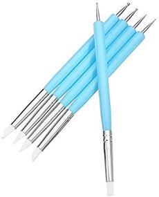 img 1 attached to 5-Piece Set of Soft Pottery Clay Tools: Silicone & Stainless Steel Two-Head Sculpting Shaper for Polymer Modelling Art - Blue