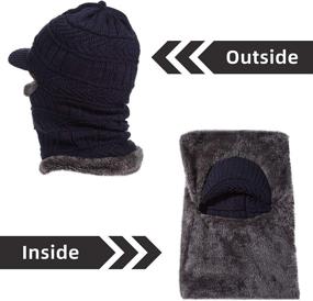 img 1 attached to 🧣 Syhood Winter Knitted Balaclava Beanie Hat with Face Cover & Neck Warmer – Ski Face Mask & Neck Gaiter