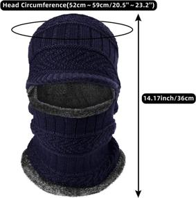 img 3 attached to 🧣 Syhood Winter Knitted Balaclava Beanie Hat with Face Cover & Neck Warmer – Ski Face Mask & Neck Gaiter