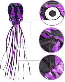 img 1 attached to 🪁 WANTKA Large Rainbow Delta Kite and Large Octopus Soft Frameless Parafoil Kites - Easy Flyer Kites for Beach, Park, Garden, and Playground - 2 Packs with Kite Handles